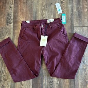 NWT Burgundy Cuffed Skinny Pant